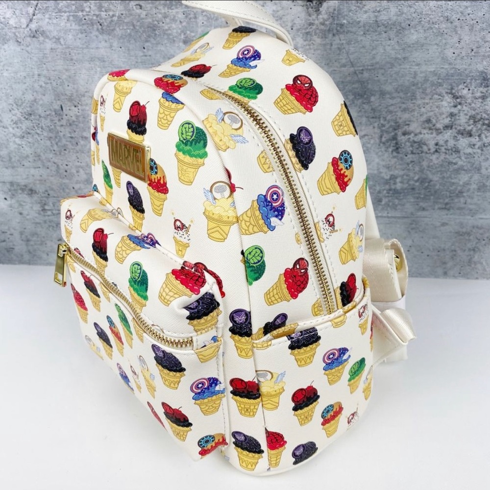 NWT Marvel Ice Cream Cones Backpack with Cardholder Set - Picture 2 of 5